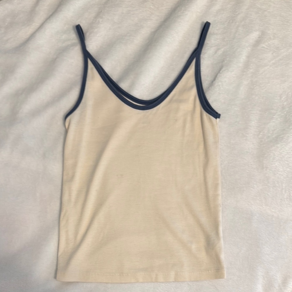 Universal Thread Blue and Cream Fitted Camisole